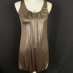 2000s taupe shimmer bubble dress